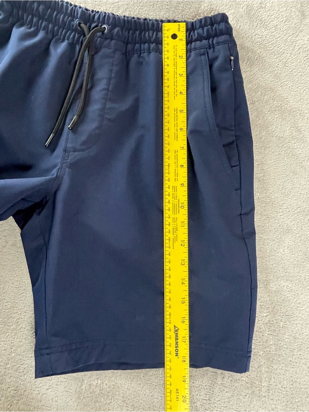 Stretch Tech Go H2O Navy Blue Size M Drawstring Shorts Pockets Elastic Waist - Picture 8 of 14